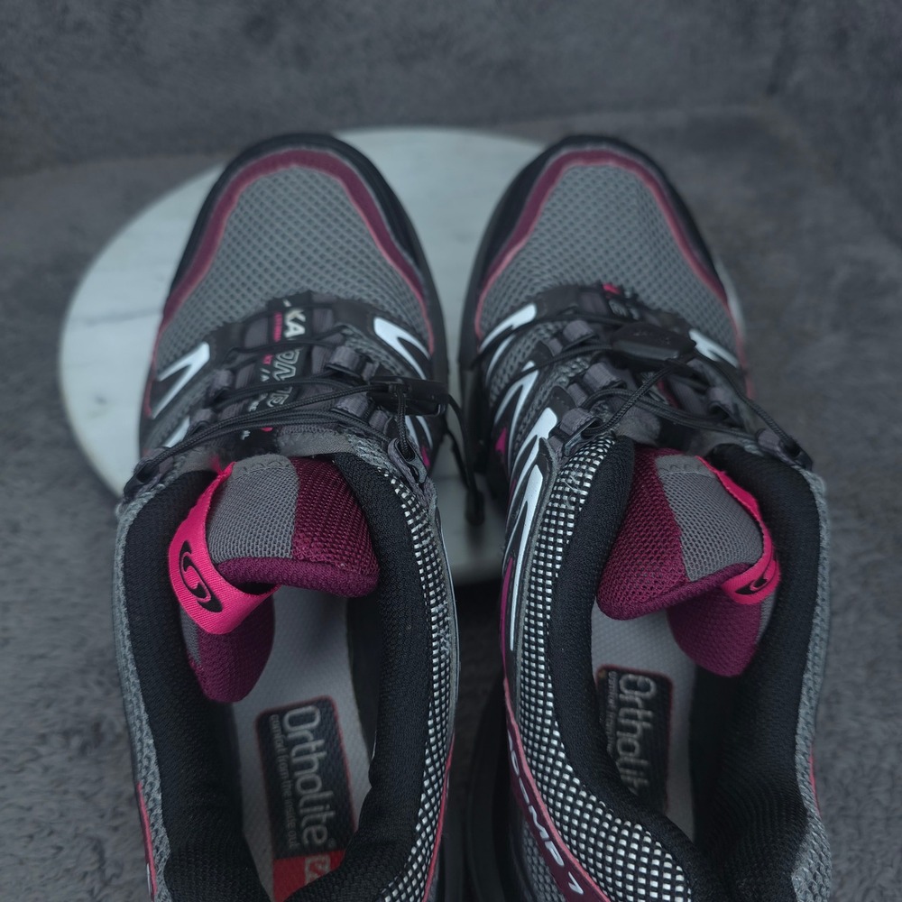 Salomon XA Comp 7 Shoes Womens 7.5 Grey Pink Trail Running Sneakers - Picture 8 of 11